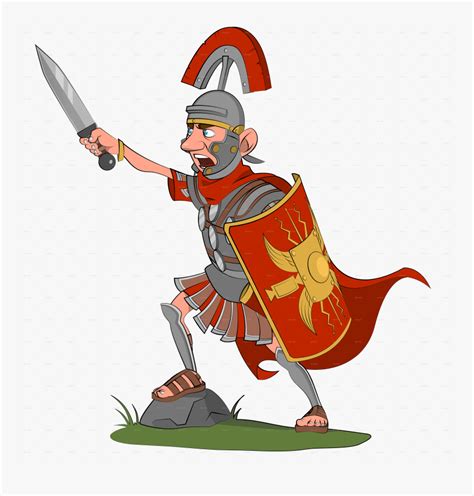 Transparent Warriors Clipart Cartoon Roman Soldier Png Png Download