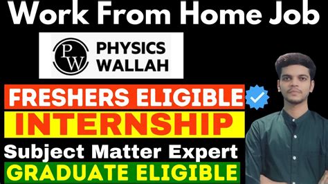 Physics Wallah Work From Home Job Freshers Experienced Can Apply