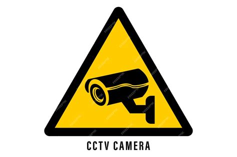 Premium Vector Cctv Camera Sign Camera Operation Warning Road Sign