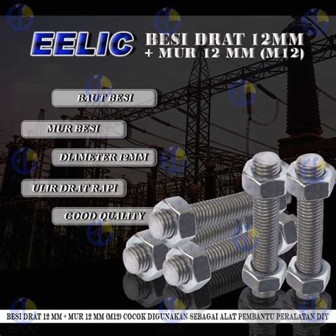 Jual Eelic Bed M12x20 Mix Besi Drat Baut Ulir Dengan Diameter 12mm X