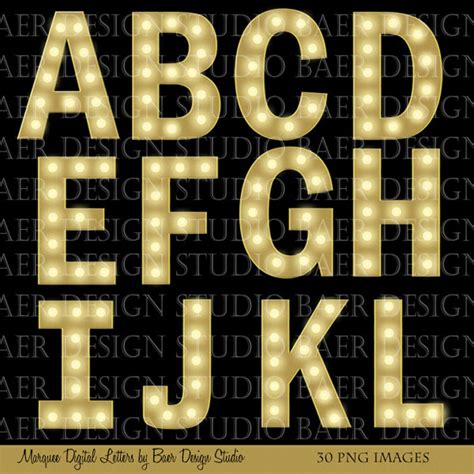 DIGITAL MARQUEE LETTERS Digital Font Letter Clipart