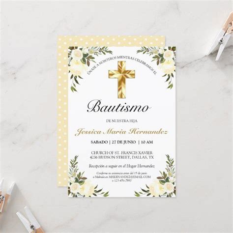 Invitaci N Elegante Pastel Bautizo Amarillo Beb Zazzle