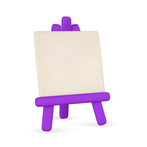 Premium Vector D Realistic Easel With Empty Canvas Easel With Poster