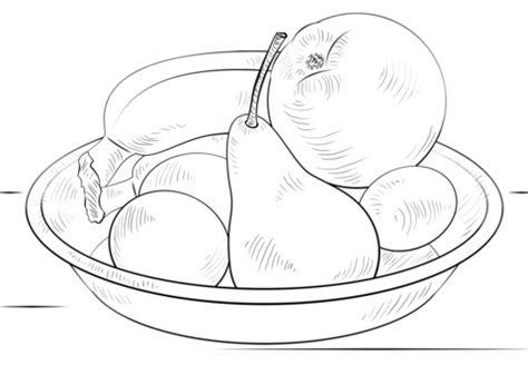 Coloriage - Bol de fruits | Coloriages à imprimer gratuits