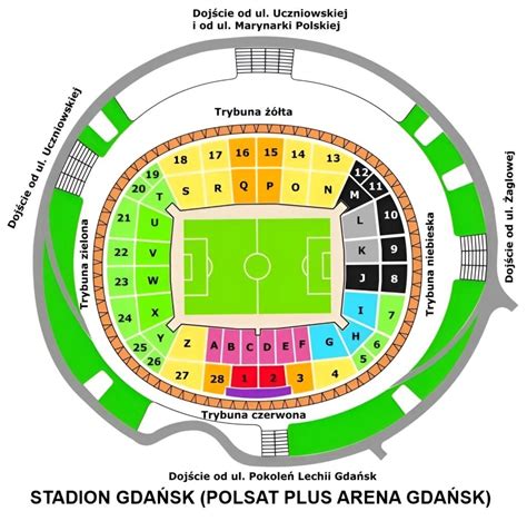 Polsat Plus Arena Gdańsk Seating Chart with Rows and Seat Numbers 2024