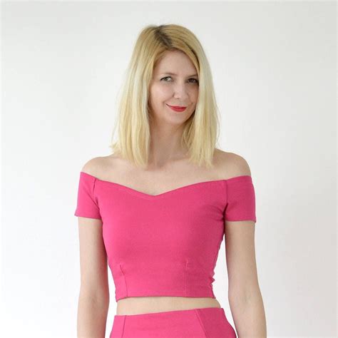 Off Shoulder Top Bardot Crop Top Strapless Crop Top Hot Pink Crop Top