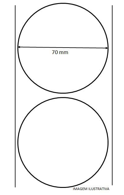 ETIQUETA REDONDA 70mm ADESIVA BOPP FOSCO CAIXA C 04 ROLOS Bopp