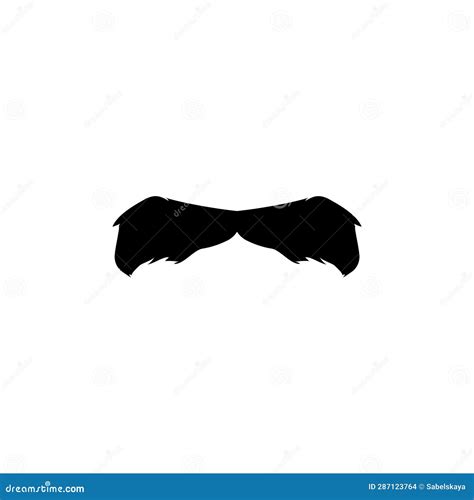 Black Silhouette Mustache Facial Hair Style Chevron Moustache