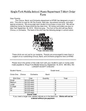 Fillable Online Kfms Spsk Kings Fork Middle School Music Department T