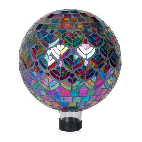 Alpine Corporation Gbt118 Mosaic Peacock Gazing Ball Stylish Décor For Garden