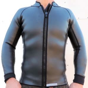 Mens 3mm Smooth Skin Wetsuit Jacket Front Zip Long Sleeve Liquid Peace