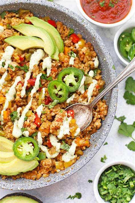 Taco Cauliflower Rice Skillet Paleo And Gluten Free • One Lovely Life