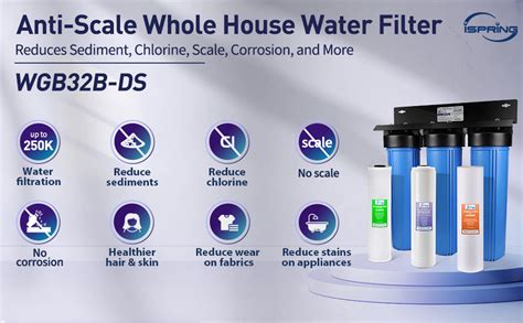 Ispring Whole House Water Filter System W Sediment Polyphosphate Anti Scale And Carbon Block