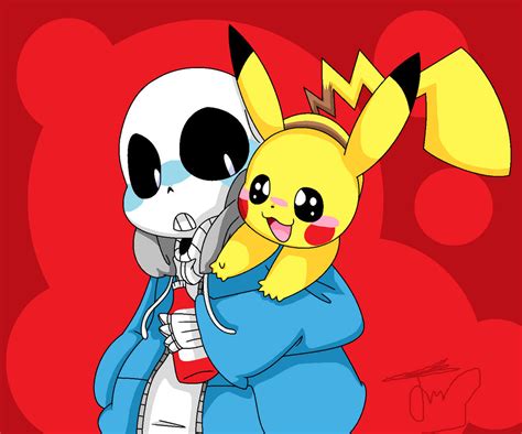 Sans And Pikachu By Teddie4ever01 On Deviantart