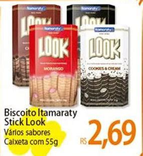 Biscoito Itamaraty Stick Look Vários sabores Calxeta 55g oferta na