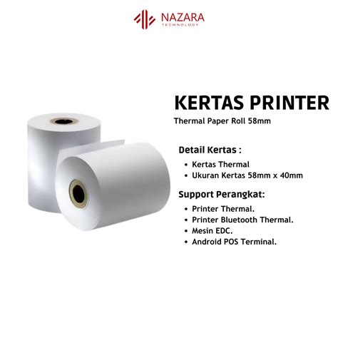 Kertas Thermal 58mm X 40mm Nazara Online Shop