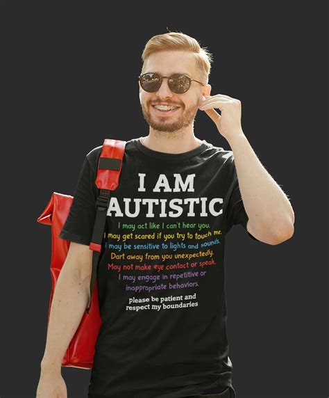 Mens Autism T Shirt I Am Autistic Shirt Awareness T Shirt Spectrum