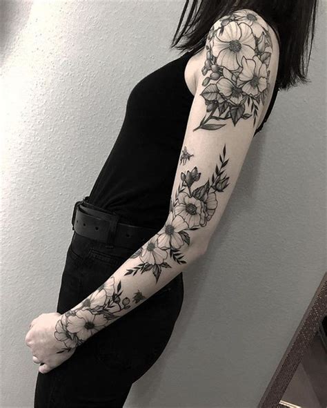 45 Gorgeous And Stunning Sleeve Floral Tattoo To Make You Stylish