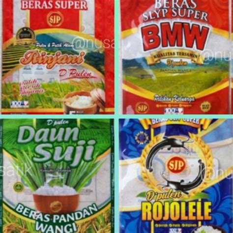 Jual Harga Max Promo Plastik Laminasi Beras 5 Kg Daun Suji Rinjani Isi