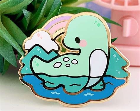 Loch Ness Monster Cute Cryptid Enamel Pin Nessie Pin Kawaii Mythical