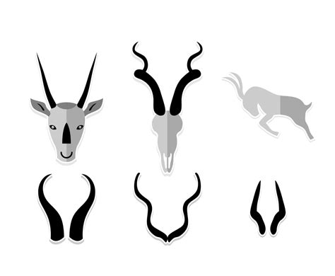 Grey Oryx Flat Vector Art And Graphics
