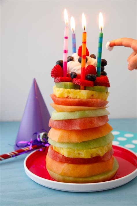 Fruit Tower Birthday Cake Weelicious