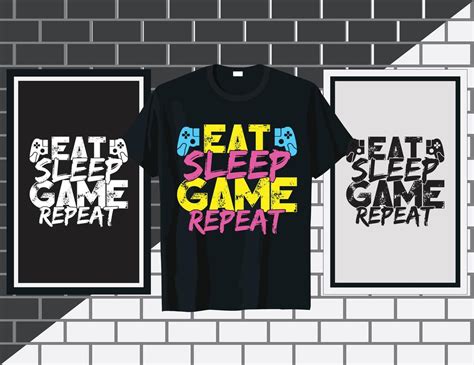 Eat Sleep Game Repeat Gaming Quote T Shirt And Mug Design Vector