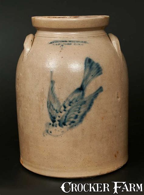 Seymour And Bosworth Hartford Conn 4 Gal Stoneware Crock With Bird