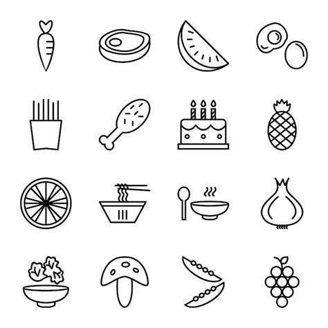 Premium Vector Icon Set Of Food