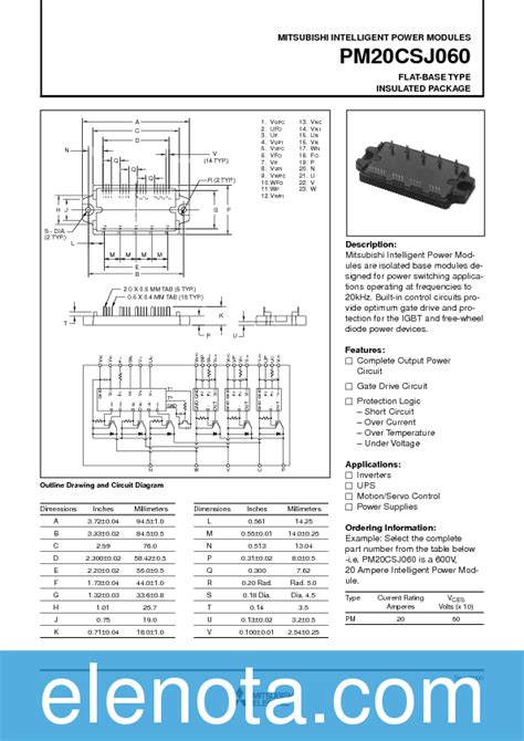 Pm Csj Datasheet Pdf Kb Mitsubishi Pobierz Z Elenota Pl