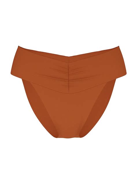 Buy Essential Cinched High Waist Bikini Bottom Apple Cinnamon Order Bikini Bottom Online