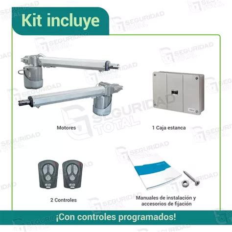 Kit Motor Porton Pivotante Batiente Seg Pivus Doble Mts En Venta En