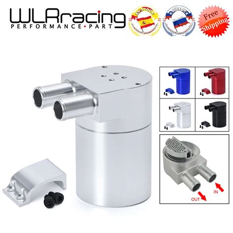 Universal Aluminum Alloy Reservior Oil Catch Can Tank For Bmw N54 335 Black And Silver And Red