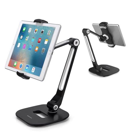 AboveTEK Long Arm Aluminum IPad Stand Folding 360 Swivel IPhone