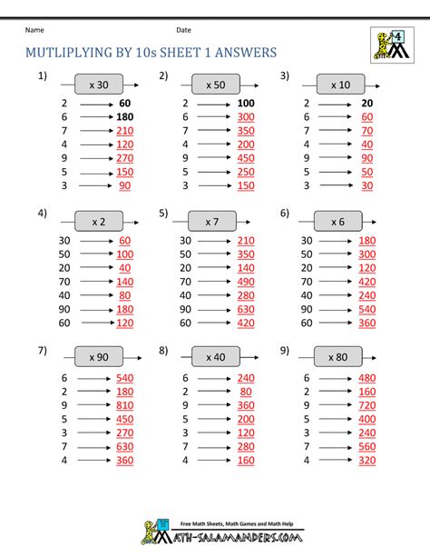 Multiplying By Multiples Of 10 Worksheets Library