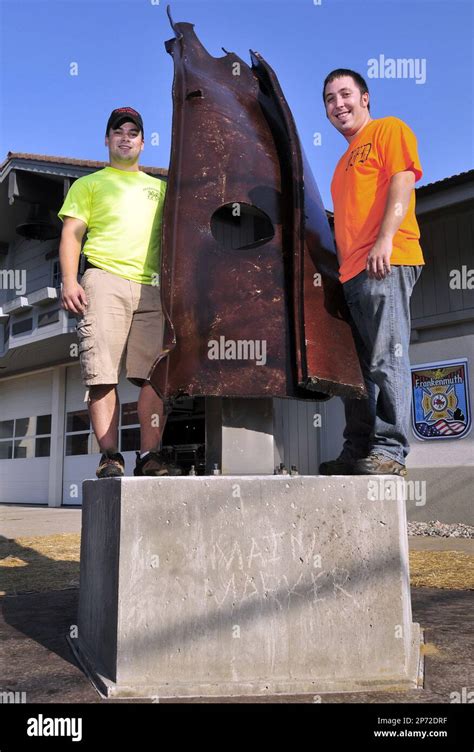 Frankenmuth Firefighters Ethan Crichton Left And Eric Mackinnon Pose