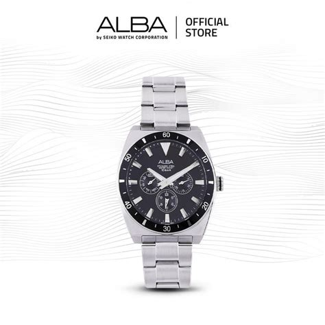 Jual Jam Tangan Stainless Pria Silver Alba Ap Quartz Analog