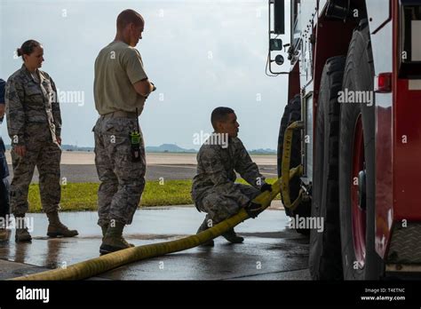 Us Air Force Airman 1st Class Kevin Guerrero 18th Civil Engineer Squadron Firefighter Pumps