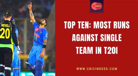 Top 10: Most T20I Runs against Single Team - CricIndeed