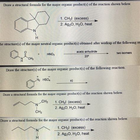 Solved Draw A Structural Formula For The Major Organic Chegg