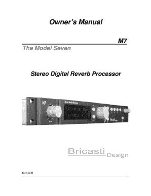 Fillable Online Owner S Manual Bricasti Design Fax Email Print