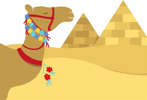 Download Decorated Camel Pyramids Backdrop