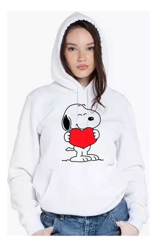 Sudadera Con Gorro Snoopy Corazon Amor Rojo Env O Gratis