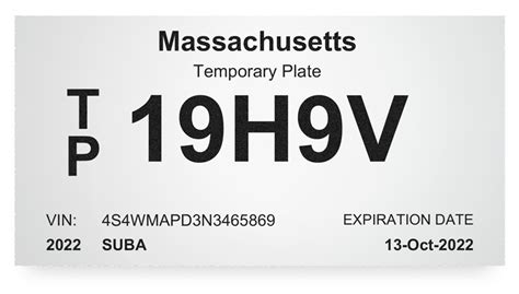 Get Temporary License Plate In Massachusetts Temporary Plates USA