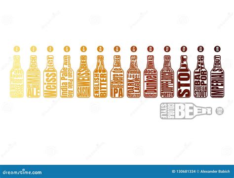 Beer Color Chart Stock Vector Illustration Of Dark 130681334