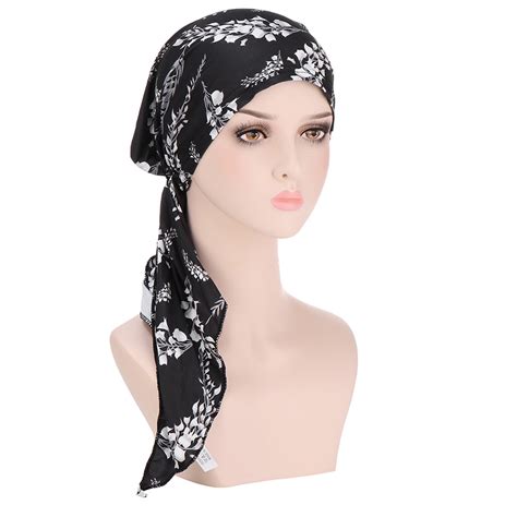 Steady Women Colorful Muslim Printing Curve Calico Hat Socket Head Cap