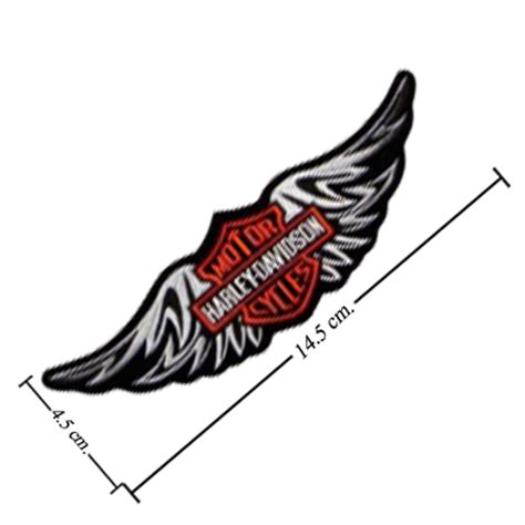 Harley Davidson Straight Wing Silver Patches Embroidered Iron On Patch