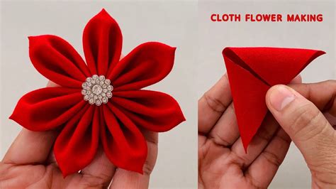 Diy How To Make An Adorable Fabric Rose Flower In Just Minutes