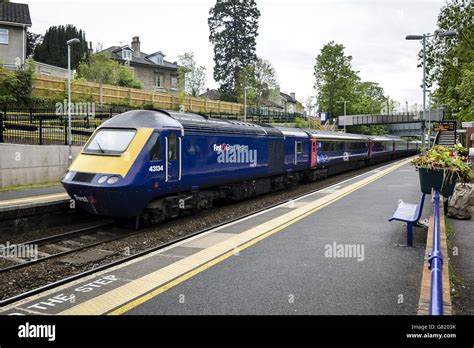 A First Great Western train pulls into Keynsham train station near Bath ...