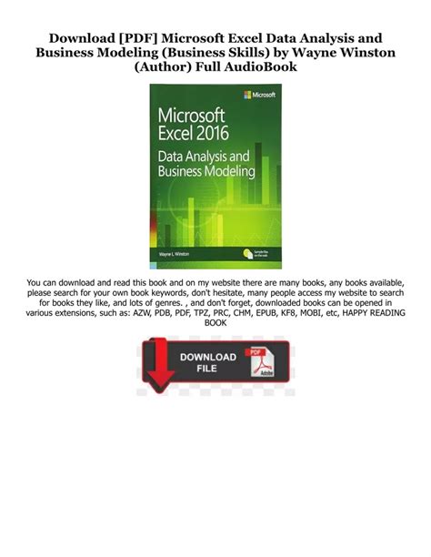 Ppt ~ Epub Microsoft Excel Data Analysis And Business Modeling Business Skills